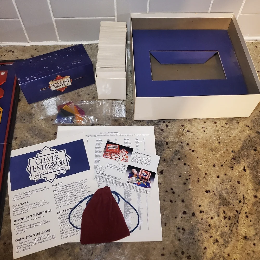 Clever Endeavor Deluxe Edition‎ Board Game by Mind Games 1989 Vintage EC